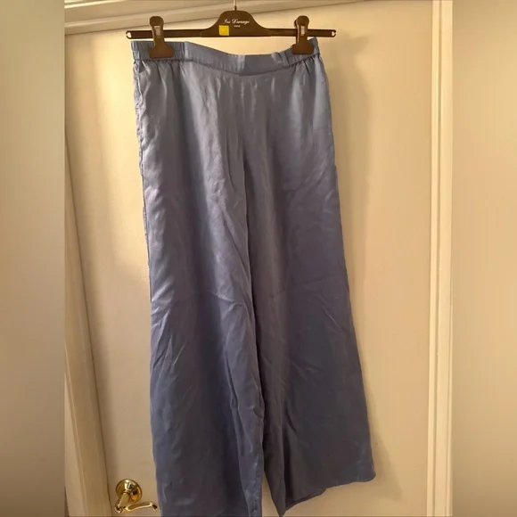 lunya good in bed blue silk pj pants sz s - Picture 3 of 9
